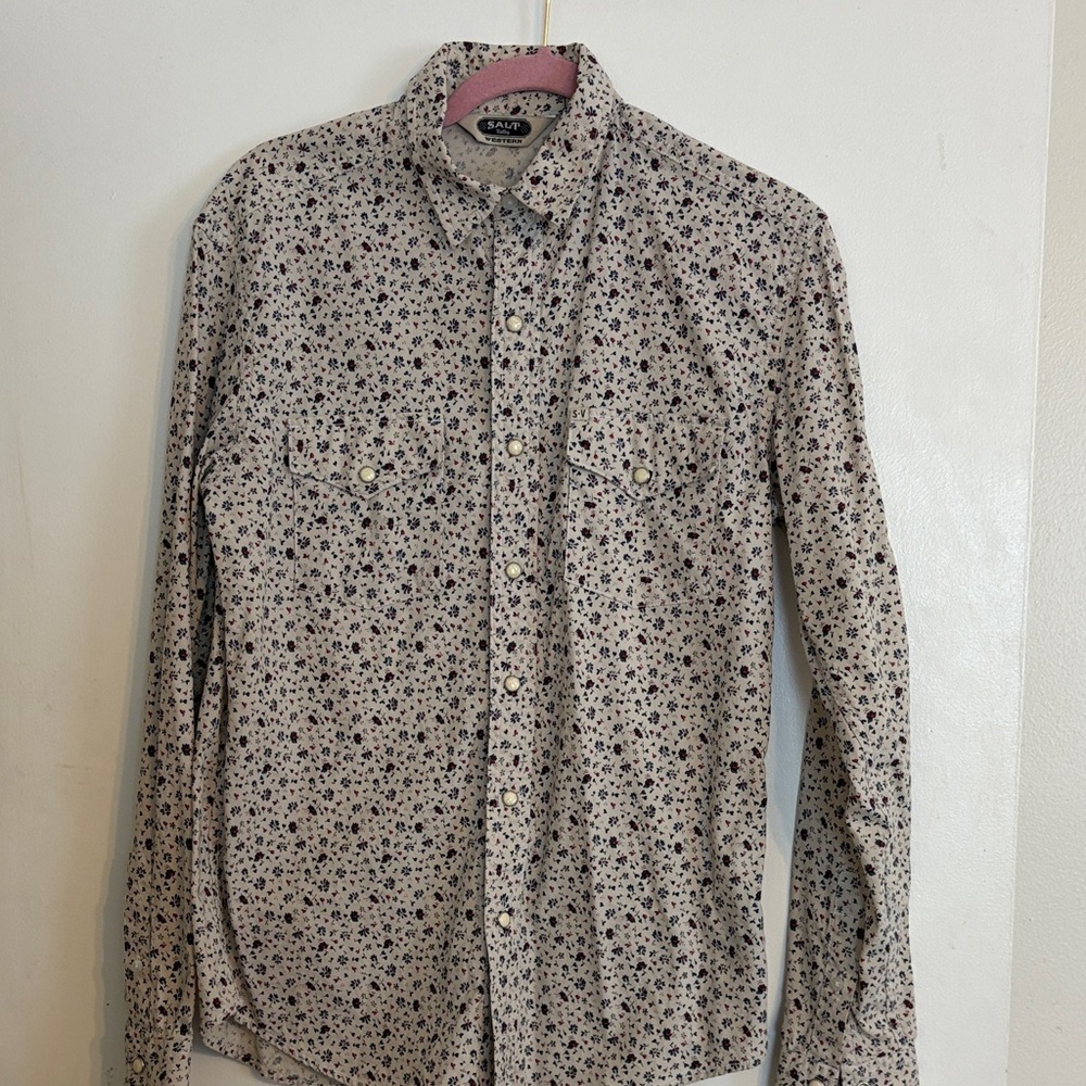 Salt Valley Western Men’s Floral Button-Down Shirt. Size XS